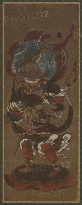 One of the twelve deva: Fu-ten (Vayu), late 15th-early 16th century.