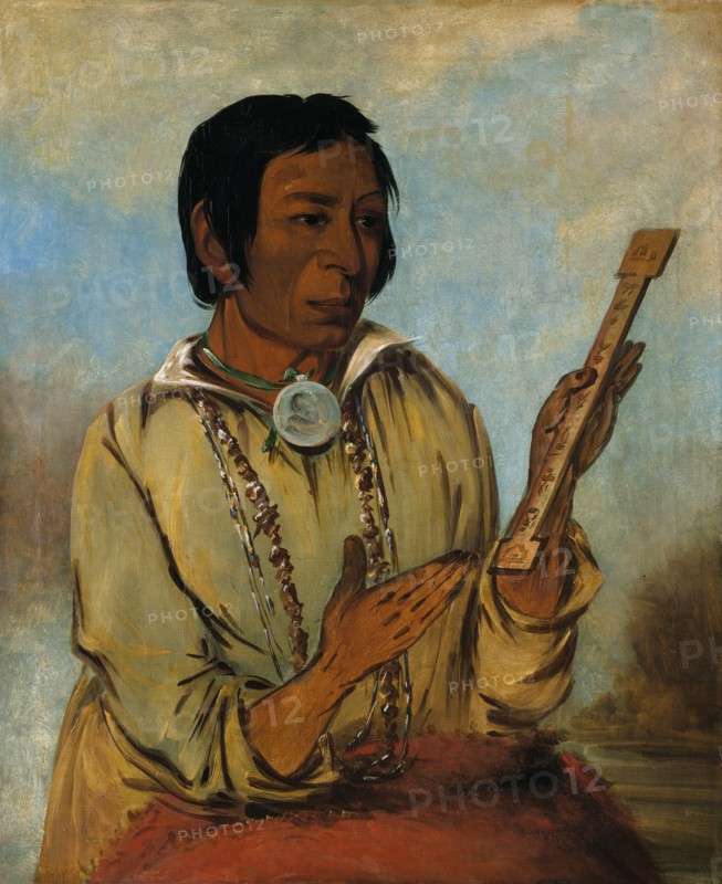 Ma-shée-na, Elk's Horns, a Subchief, 1830.