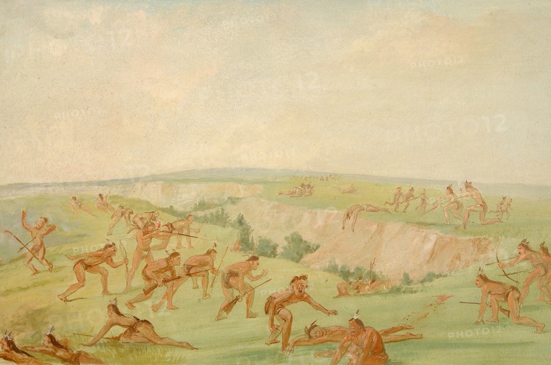 Mandan Attacking a Party of Arikara, 1832-1833.