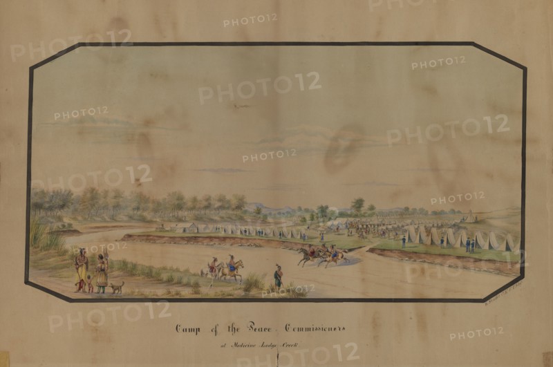 Camp of the Peace Commissioners at Medicine Lodge Creek, 1867.