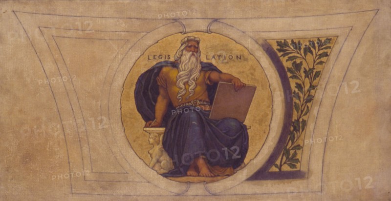 Study for Mosaic, Wisconsin State Capital, "Legislation", ca. 1913.