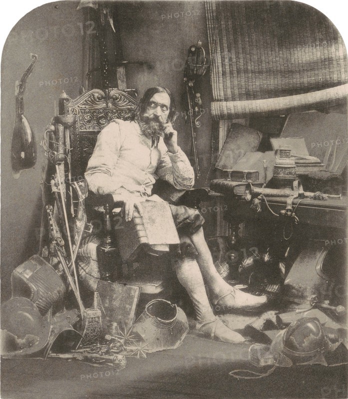 Don Quixote in his Study, 1855, printed 1857.