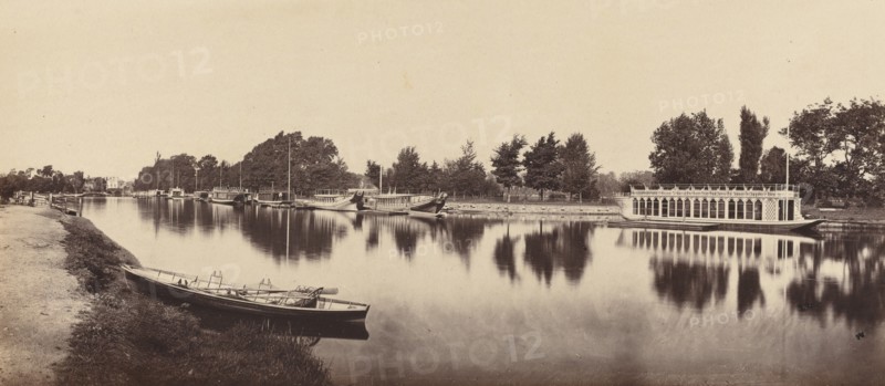 Barges at Oxford, 1862.