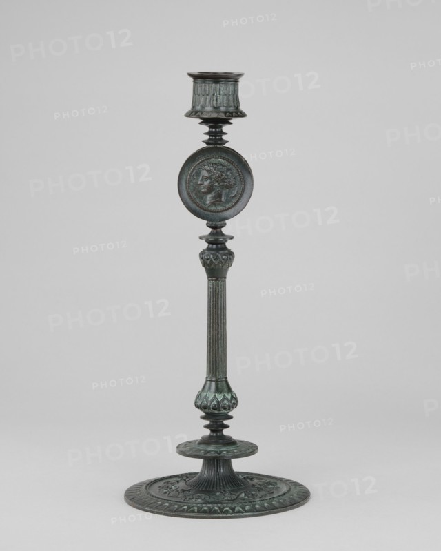 Candlestick, Greek Style with Antique Medallions, model n.d., cast c. 1865/1874.