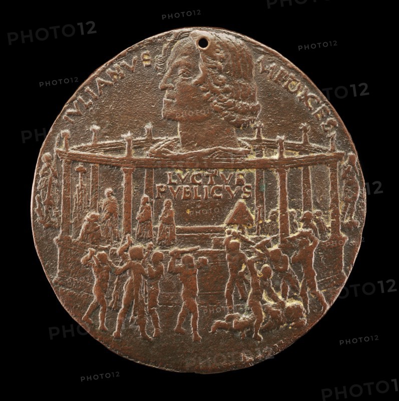 The Murder of Giuliano I de' Medici (The Pazzi Consiracy Medal) [reverse], 1478.