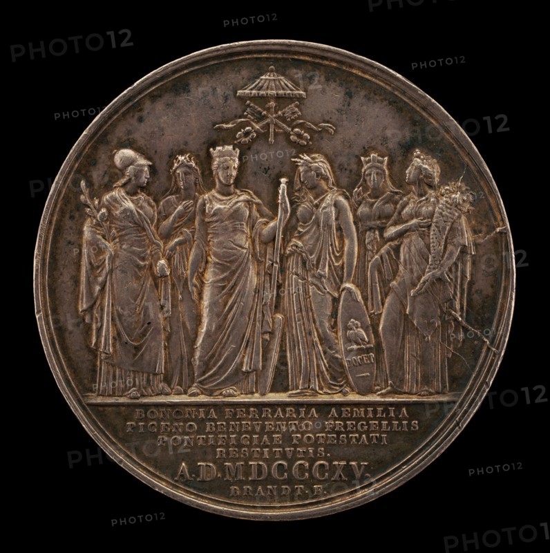 Rome and the Papal States Welcoming the Return of the Pope from Imprisonment [reverse], 1816.