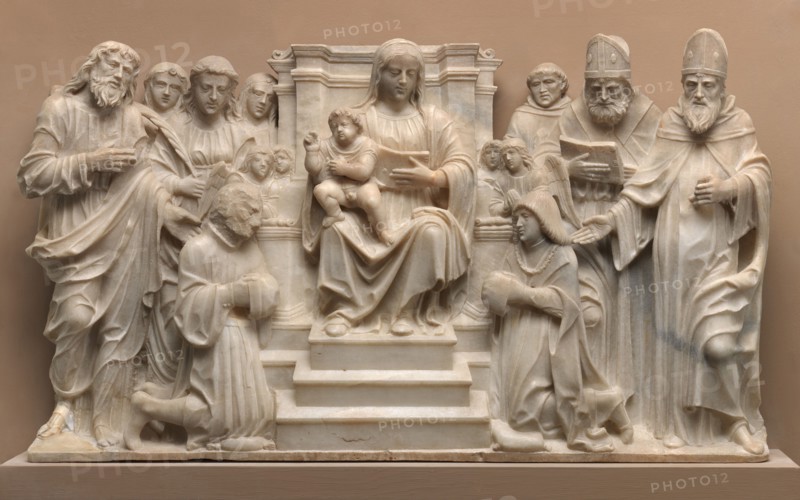 Madonna and Child with Saints and Donors, 1490s. Probably by Gasparo Cairano.