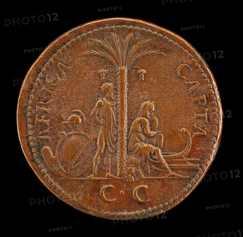Man with Arms and Africa Mourning [reverse].