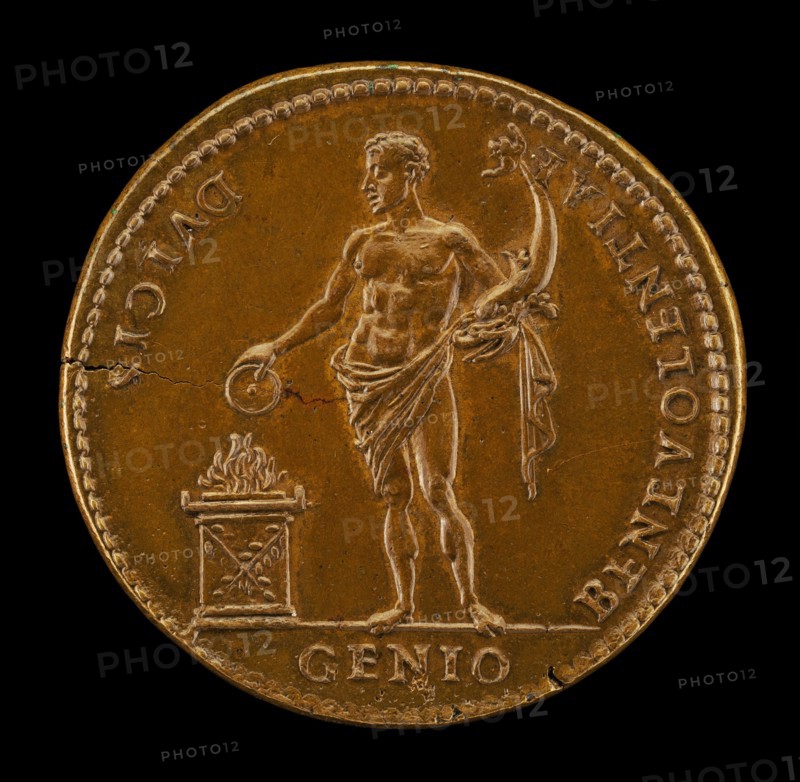 Genius Holding a Dolphin and Sacrificing [reverse], 1539.