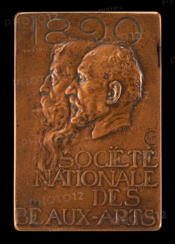 Société Nationale des Beaux-Arts: Jean-Louis Ernest Meissonier and Pierre Puvis de Chavannes [obverse], 1890.