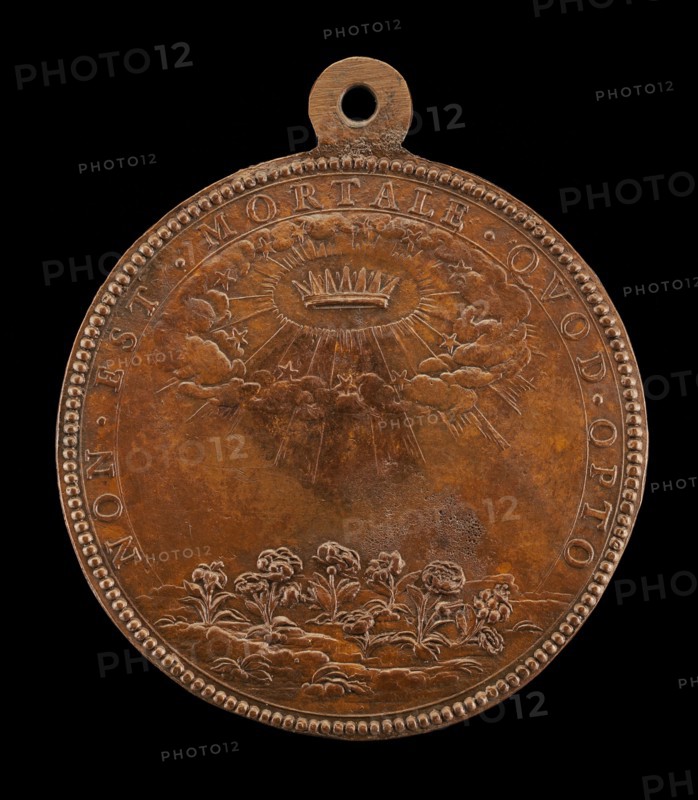 Stars and Clouds Encircling a Crown [reverse], 1642.