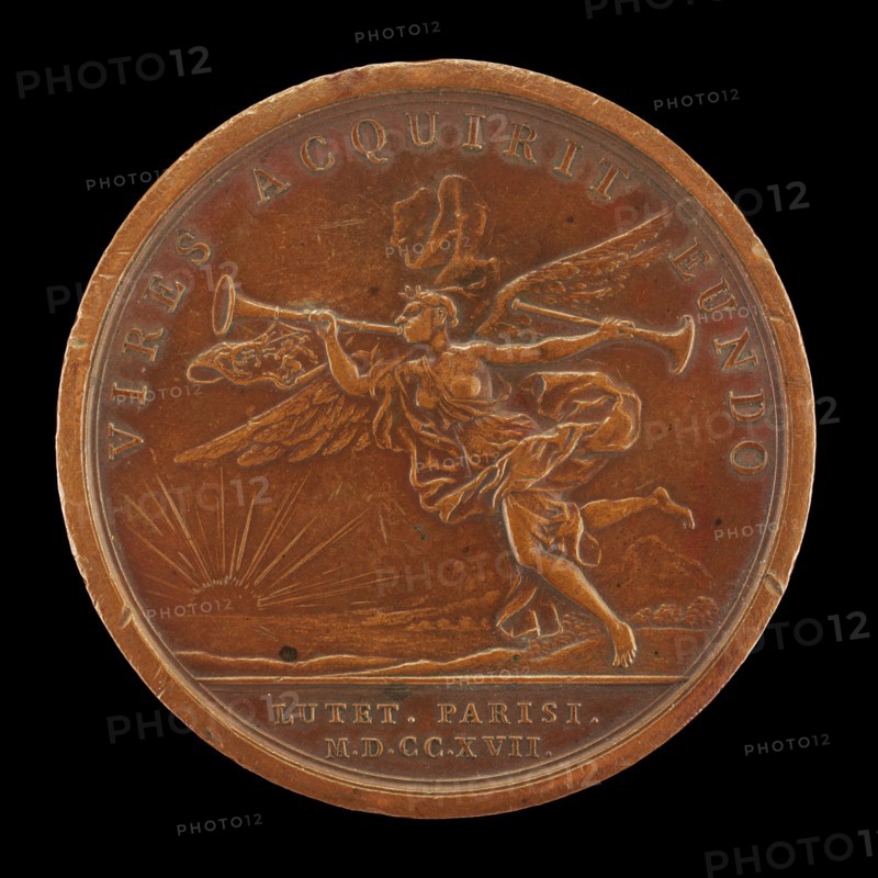 Fame Blowing Her Trumpet [reverse], 1717.