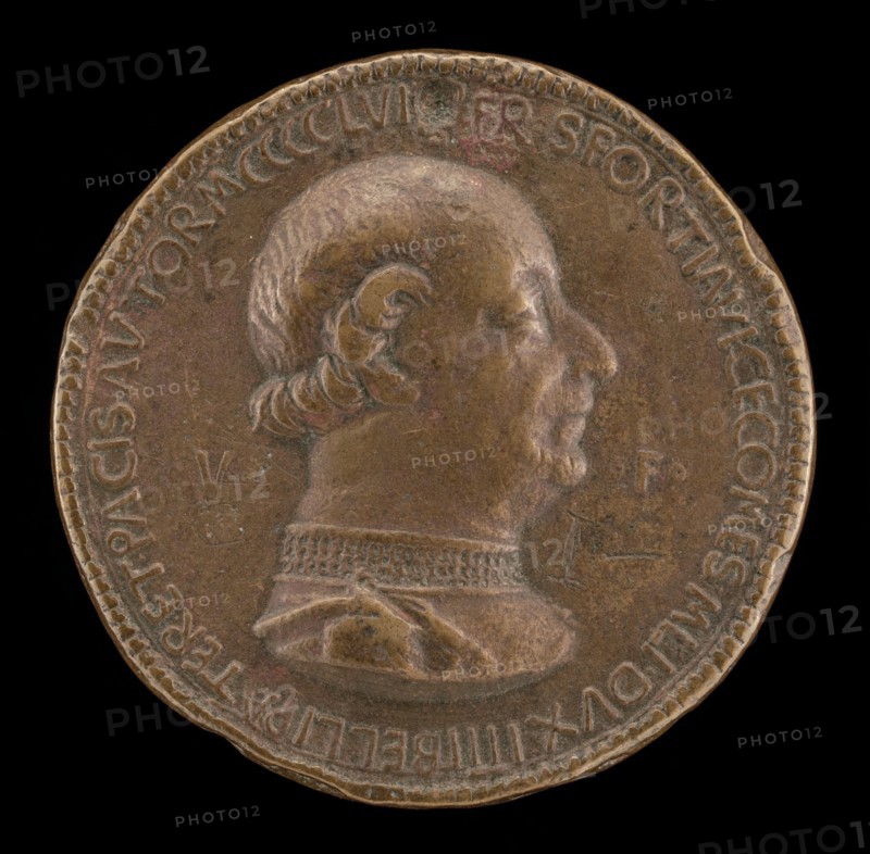 Francesco I Sforza, 1401-1466, 4th Duke of Milan 1450 [obverse], 1456.