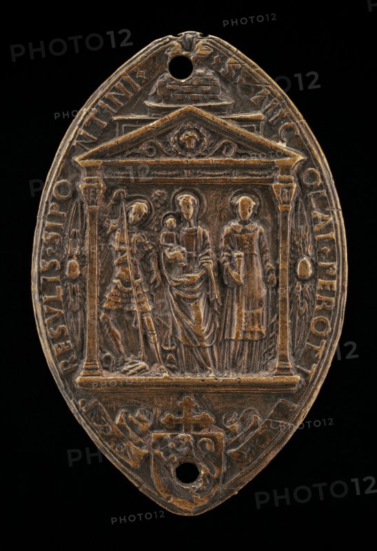 Madonna and Child between Saint Michael and Saint Lawrence.