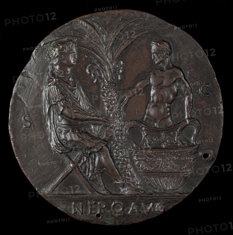 Nero, Laureate, Seated Under Palm Tree [reverse], fourth quarter 15th century.