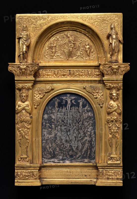 Pax with the Crucifixion between Two Thieves, c. 1460.