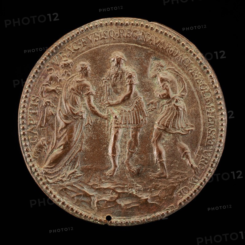 Castaldi in Armor with Other Figures [reverse], mid 16th century. Attributed to Annibale Fontana.
