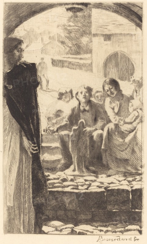 Pierre Copies the Virgin from the Portal of the Church of Marly (Pierre Copie la Vierge du Portail de L'Église de Marly), 1885.