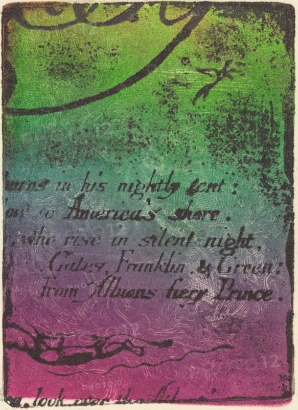Restrike from fragment of cancelled plate for "A Prophecy", 1793.