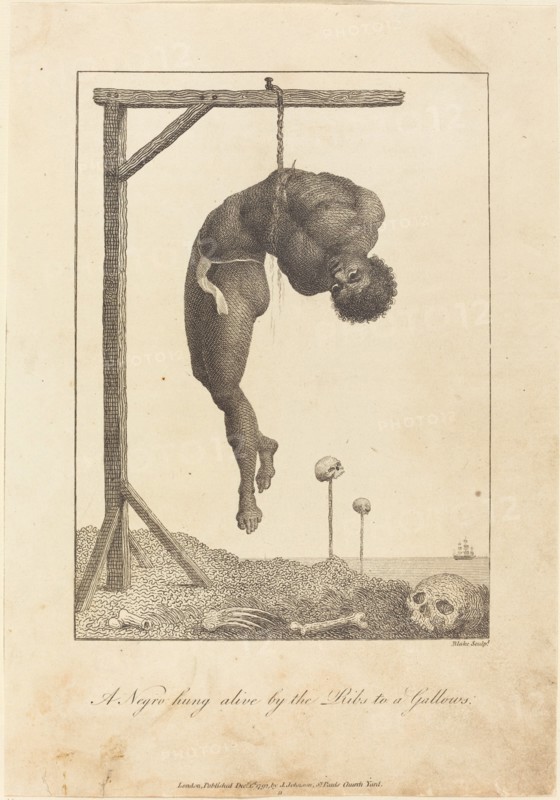 A Negro hung alive by the Ribs to a Gallows, 1792.