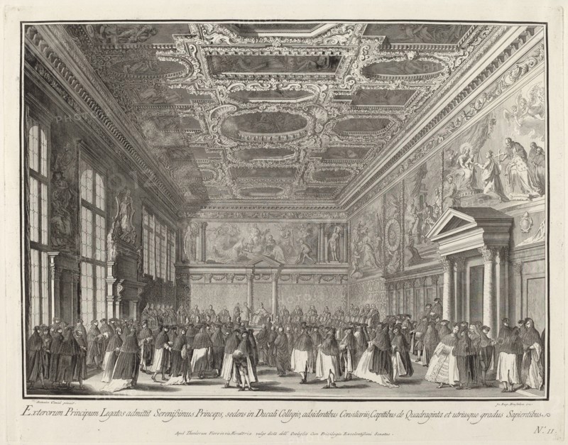 Reception by the Doge of Foreign Ambassadors in the Sala del Collegio, 1763/1766.