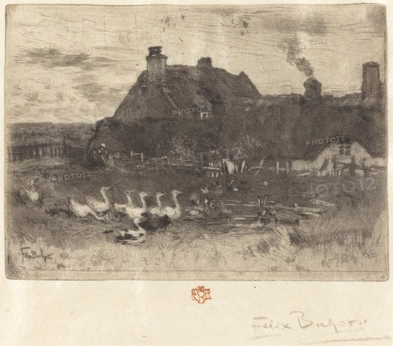 Les Petites Chaumières (Thatched Cottages--Small Plate), 1878.
