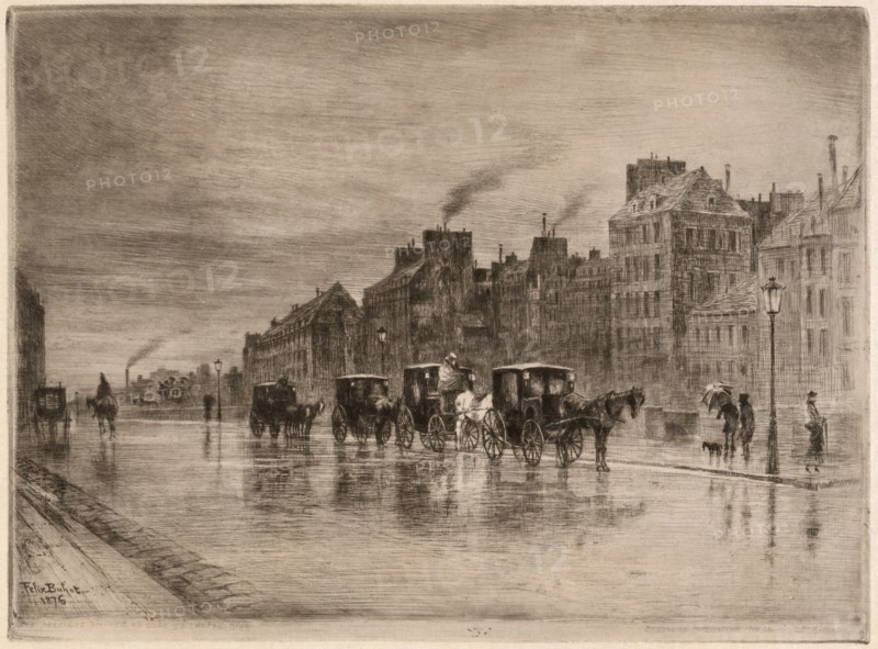 Une Matinée d'Hiver au Quai de l'Hôtel-Dieu (Winter Morning on the Quai de l'Hôtel-Dieu), 1876.