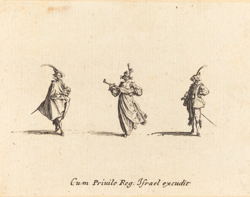 Lady with String Instrument, and Two Gentlemen, probably 1634.