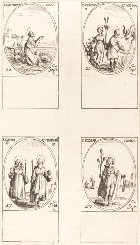 St. Calistratus; Sts. Cyprian and Justina; Sts. Comus and Damian; St. Elzear, Count.