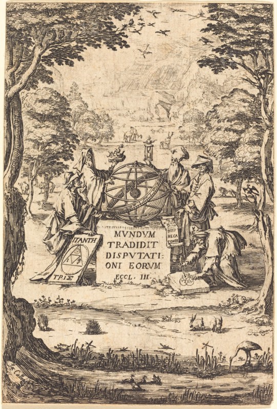 Frontispiece for the Sacred Cosmologia (Title with Astrologers).