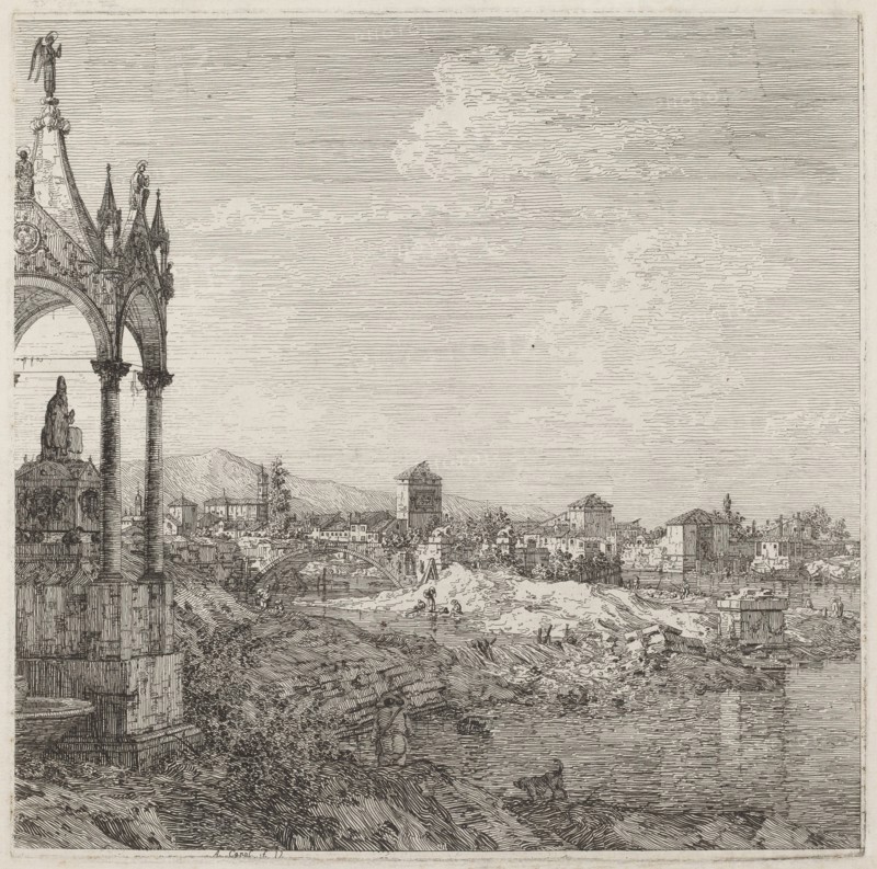 View of a Town with a Bishop's Tomb, c. 1735/1746.