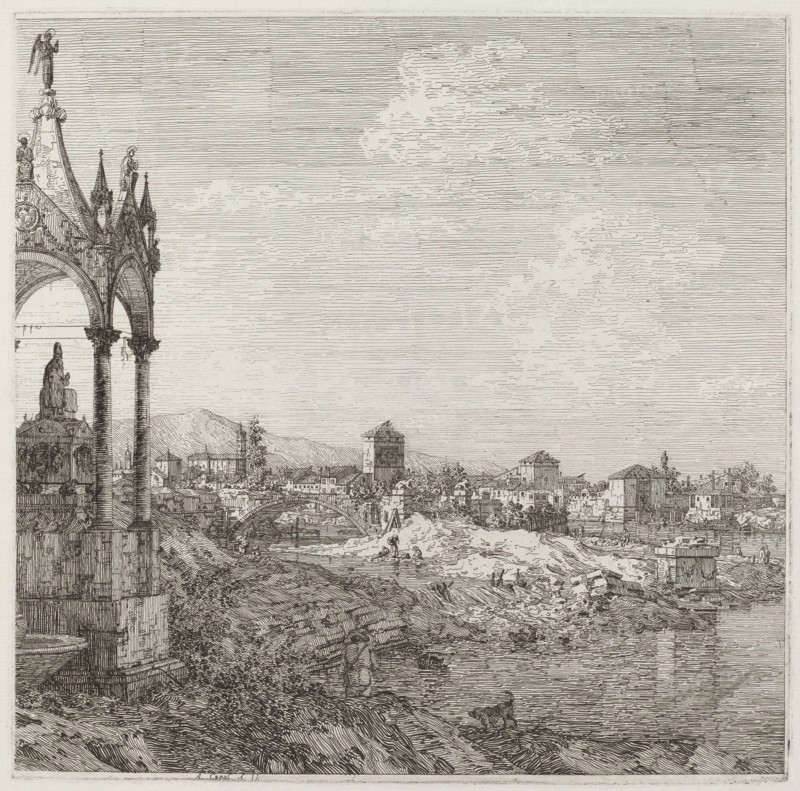 View of a Town with a Bishop's Tomb, c. 1735/1746.