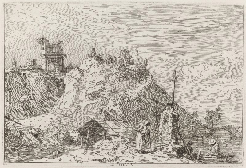 Landscape with the Pilgrim at Prayer [upper left], c. 1735/1746.