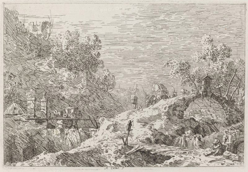 Mountain Landscape with Five Bridges [lower right], c. 1735/1746.