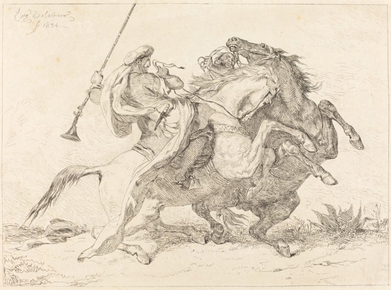Encounter of the Moorish Horsemen (Rencontre de Cavaliers Maures), 1834.