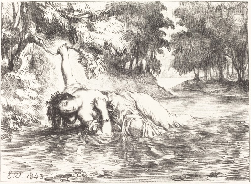 The Death of Ophelia (Act IV, Scene VII), 1843.