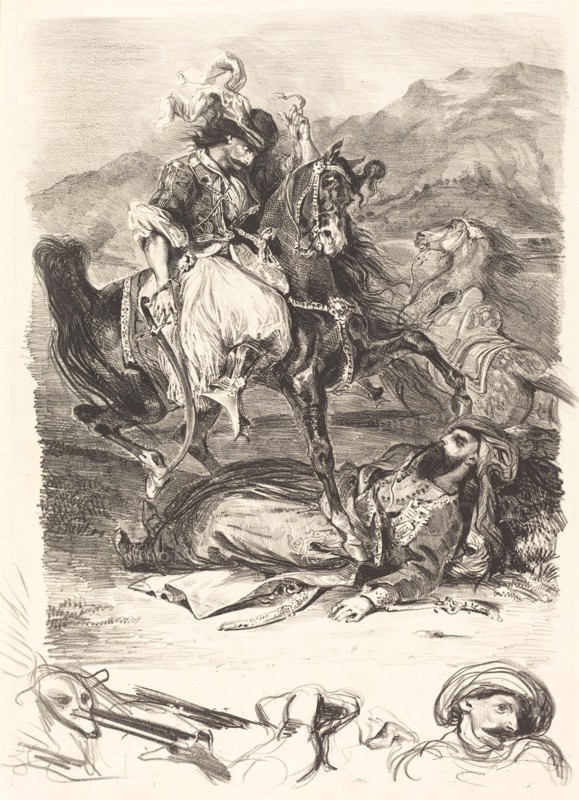 The Battle of the Giaour and the Pasha (Combat du Giaour et du Pacha), 1827.