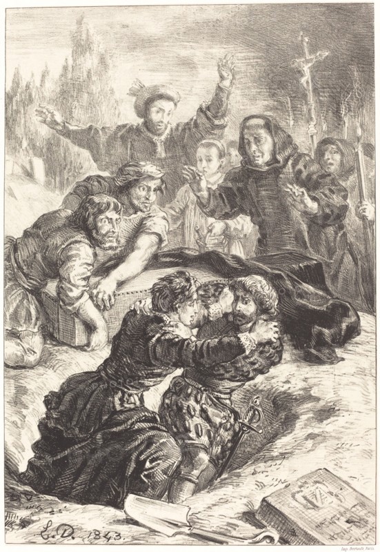 Hamlet and Laertes in the Grave of Ophelia (Act V, Scene I), 1843.