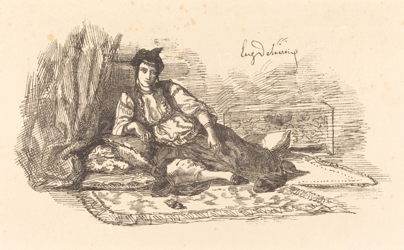 Jewish Woman of Algiers (Juive d'Alger et une rue à Alger), 1838.