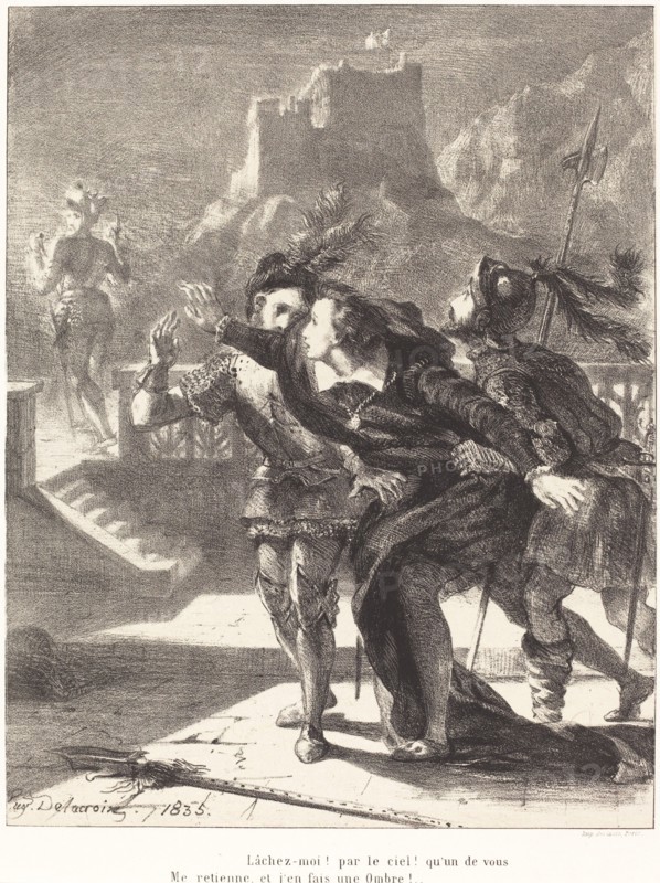 Hamlet Wishes to Follow the Ghost of his Father (Act I, Scene IV), 1835.