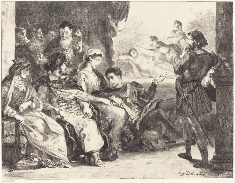 Players Enacting the Poisoning of Hamlet's Father (Act III, Scne II), 1835.