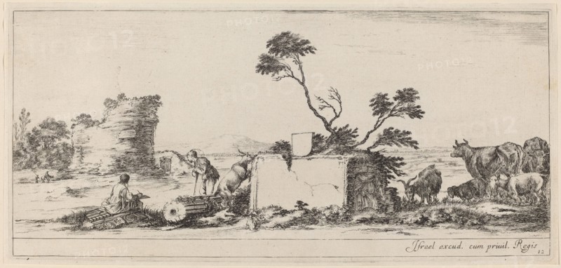 Campagna Scene with Artist Sketching, in or before 1647.