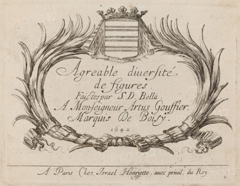 Title Page for "Agreable diversite de figures", 1642.