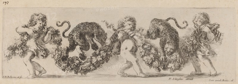 Two Leopards Jumping a Festoon Supported by Children, probably 1648.