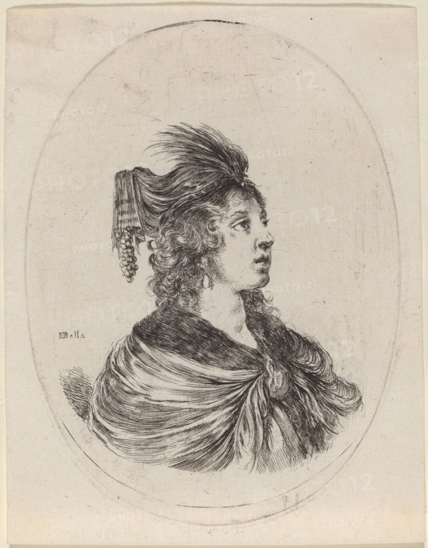 Woman in a Feathered Turban, Turned to the Right, 1649/1650.