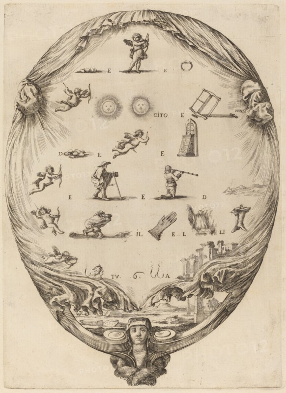 Screen Depicting the Italian Rebus of Love.