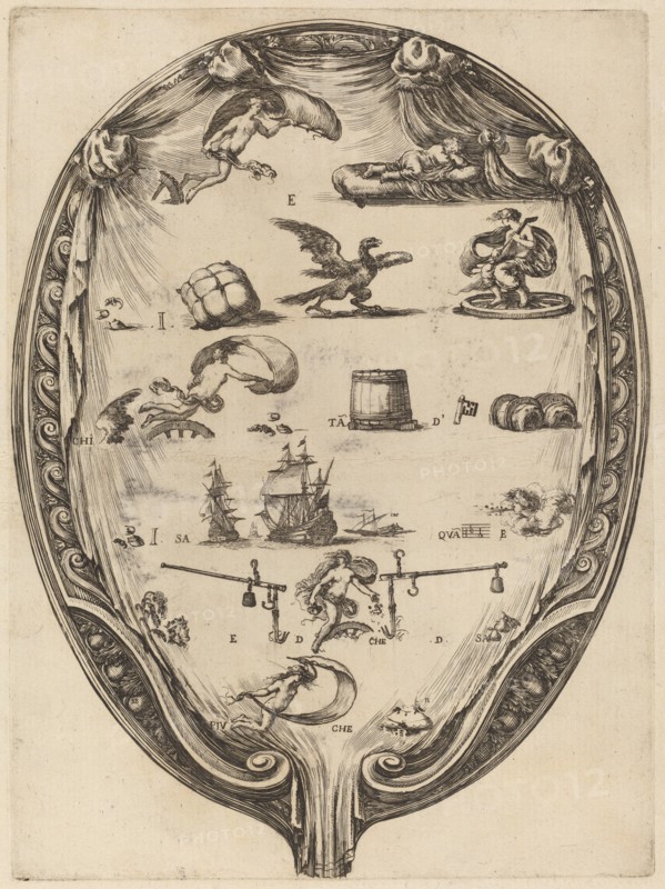 Screen Depicting the Italian Rebus of Fortune.