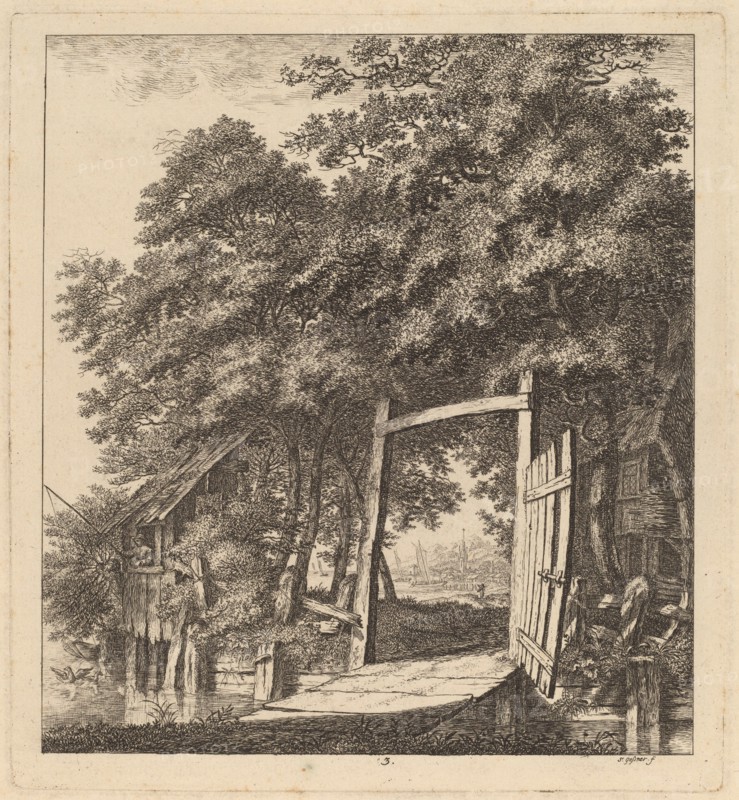 A Rustic Gate beside a Lake, 1764.