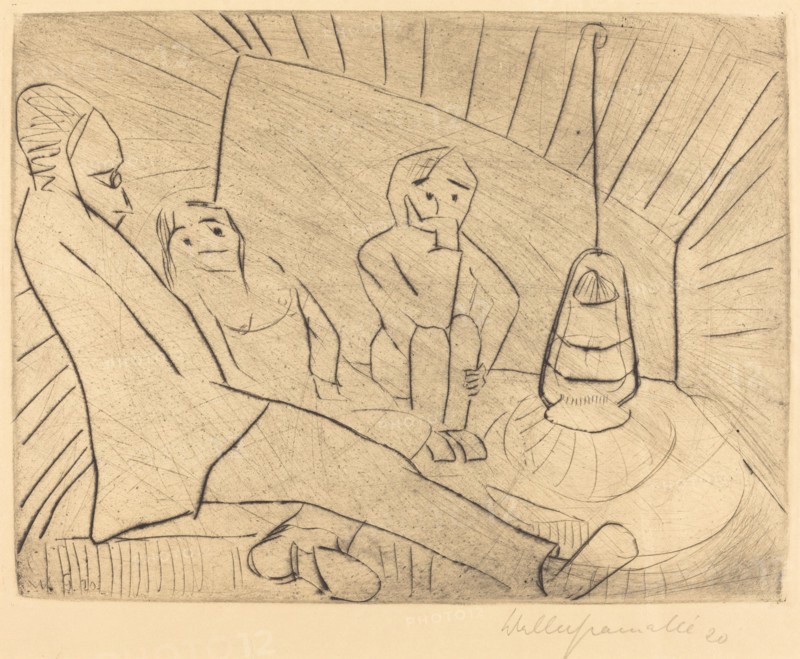 Three People in an Atelier, 1920.