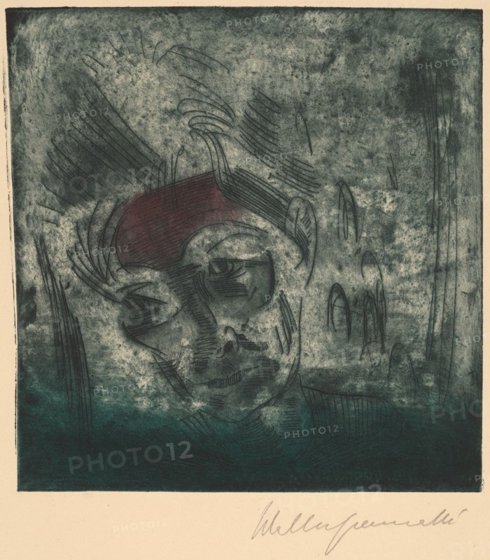 Bust of a Weary Man, Self-portrait (Ermüdender Kopf, Selbstporträt), 1922.